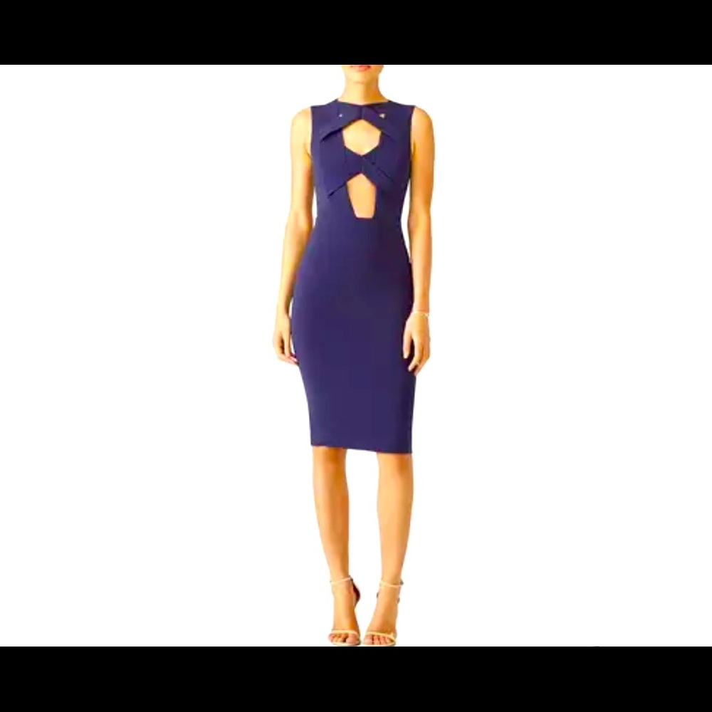 SEXY!! - Cutout Cocktail Dress - AQ/AQ - XS - Midnight Talli Dress - Purple/Navy